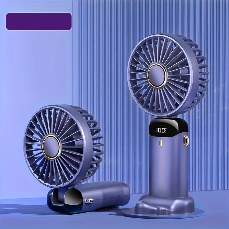 Breezelle FoldyFan 6 – Ventilateur de Poche 6 Vitesses avec LED & USB Rechargeable
