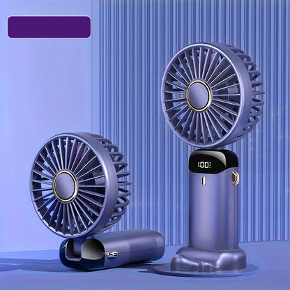 Breezelle FoldyFan 6 – Ventilateur de Poche 6 Vitesses avec LED & USB Rechargeable