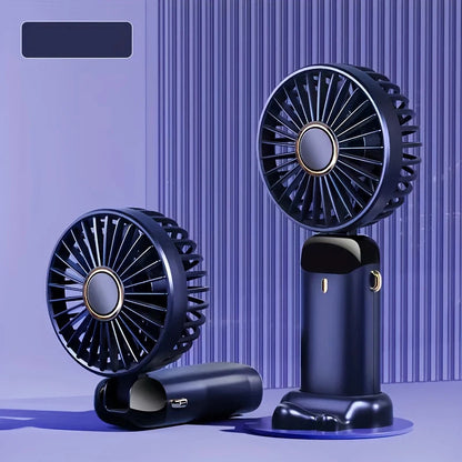 Breezelle FoldyFan 6 – Ventilateur de Poche 6 Vitesses avec LED & USB Rechargeable
