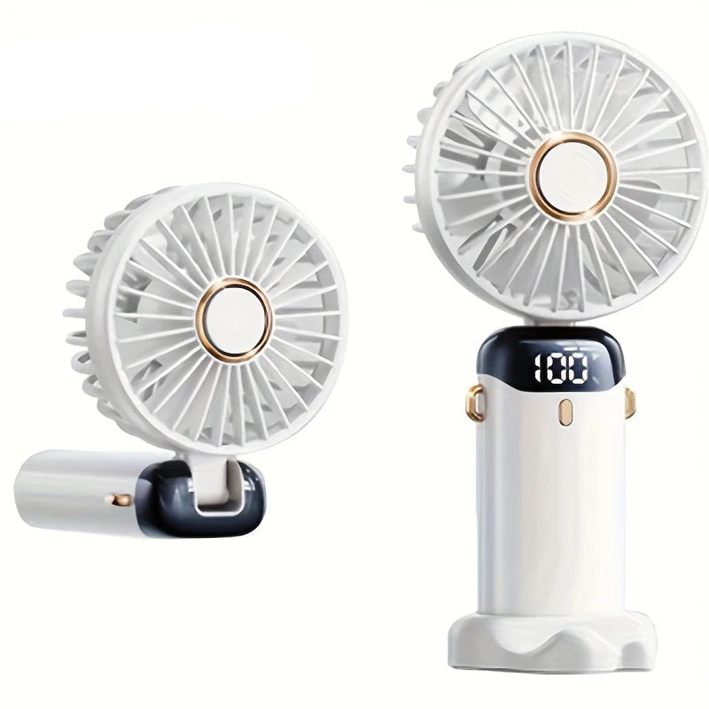 Breezelle FoldyFan 6 – Ventilateur de Poche 6 Vitesses avec LED & USB Rechargeable