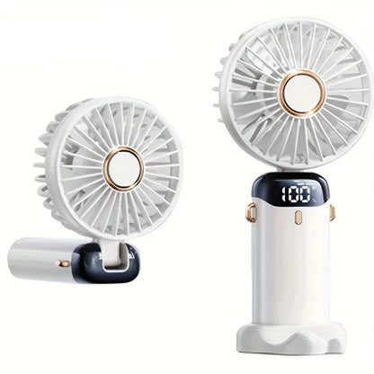 Breezelle FoldyFan 6 – Ventilateur de Poche 6 Vitesses avec LED & USB Rechargeable
