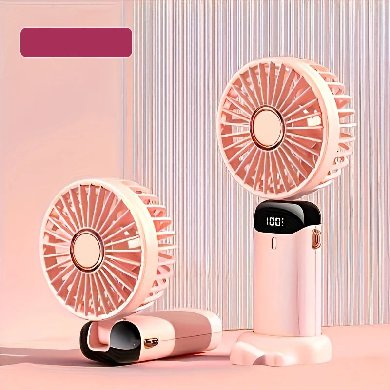 Breezelle FoldyFan 6 – Ventilateur de Poche 6 Vitesses avec LED & USB Rechargeable