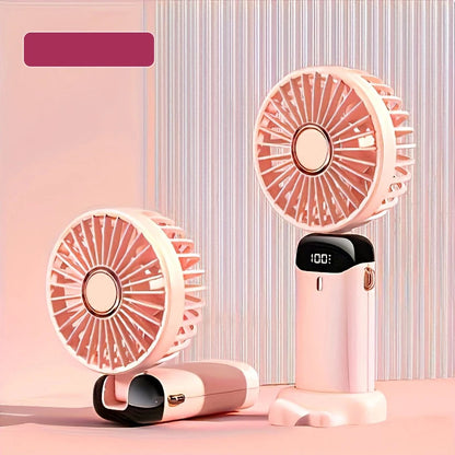 Breezelle FoldyFan 6 – Ventilateur de Poche 6 Vitesses avec LED & USB Rechargeable